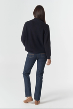 Load image into Gallery viewer, Goondiwindi Cotton - Jillaroo ½ Zip Merino Cotton Jumper - Navy colour back shot
