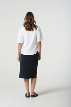 Load image into Gallery viewer, Goondiwindi Cotton - Pima Cotton 3/4 Sleeve Polo - White colour back shot

