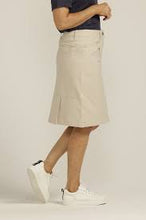 Load image into Gallery viewer, Goondiwindi Cotton - Rib Waistband Knee Length Skirt - Beige colour side shot

