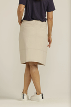 Load image into Gallery viewer, Goondiwindi Cotton - Rib Waistband Knee Length Skirt - Beige colour back shot
