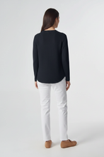 Load image into Gallery viewer, Goondiwindi Cotton - The Classic Crew Neck Raglan Jumper - Dark Navy colour back shot

