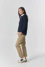 Load image into Gallery viewer, Goondiwindi Cotton - The Traditional Cotton Rugby - Dark Navy colour side shot

