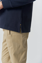 Load image into Gallery viewer, Goondiwindi Cotton - The Traditional Cotton Rugby - Dark Navy colour side closed up shot
