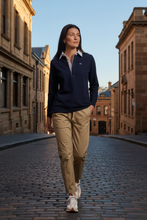 Load image into Gallery viewer, Goondiwindi Cotton - The Traditional Cotton Rugby - Dark Navy colour front shot
