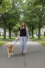 Load image into Gallery viewer, Goondiwindi Cotton - Ankle Wide Leg Stripe Jean - Navy/ White colour front shot
