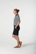 Load image into Gallery viewer, Goondiwindi Cotton - Cotton Spandex Walking Shorts - Dark Navy colour side shot
