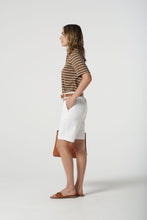 Load image into Gallery viewer, Goondiwindi Cotton - Cotton Spandex Walking Shorts - White colour side shot
