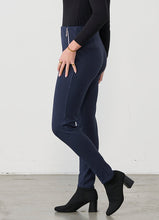 Load image into Gallery viewer, Holmes and Fallon Pant 2 Vertical Zips - Navy colour side shot
