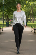Load image into Gallery viewer, Holmes and Fallon Jumper Coated Metallic Knit front shot
