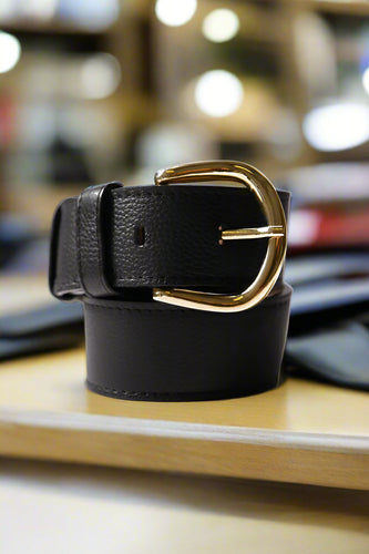 Carolina Soft Leather Jeans Belt - Black Color