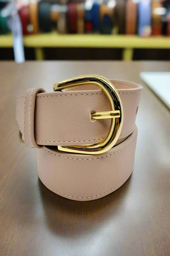 Carolina Soft Leather Jeans Belt - Nude Color