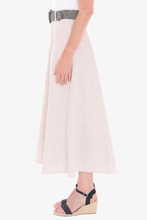 Load image into Gallery viewer, Jump - Belted Panel Skirt - Nat Flax C/D colour side shot
