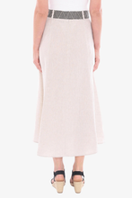 Load image into Gallery viewer, Jump - Belted Panel Skirt - Nat Flax C/D colour back shot
