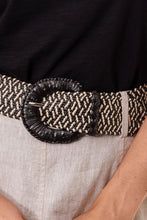 Load image into Gallery viewer, Jump - Belted Panel Skirt - Nat Flax C/D colour front closed up shot
