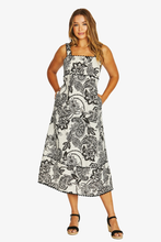 Load image into Gallery viewer, Jump - Bohemia Ric Rac Dress - Black/ Flax colour front shot
