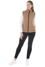 Load image into Gallery viewer, Jump - Contrast Trim Vest - Sand/ Black colour front shot
