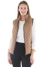 Load image into Gallery viewer, Jump - Contrast Trim Vest - Sand/ Black colour front shot
