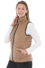 Load image into Gallery viewer, Jump - Contrast Trim Vest - Sand/ Black colour side shot
