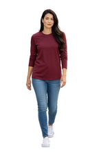 Load image into Gallery viewer, Jump - Core Crew Long Sleeve Tee - Merlot colour front shot

