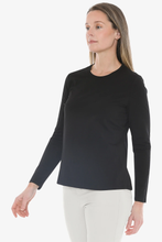 Load image into Gallery viewer, Jump - Crew Neck Long Sleeve Tee - Black colour side shot
