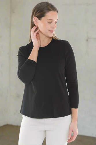 Jump - Crew Neck Long Sleeve Tee - Black colour front shot