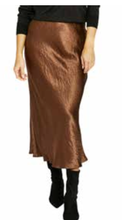 Load image into Gallery viewer, Jump - Crinkle Slip Skirt - Chestnut colour front shot

