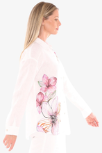 Load image into Gallery viewer, Jump - Floraline Long Sleeve Shirt - White colour side shot
