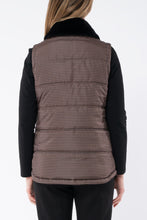 Load image into Gallery viewer, Jump - Houndstooth Puffer Vest - Camel / Black Back View
