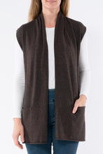 Load image into Gallery viewer, Jump - Long Line Shawl Vest - Cocoa short sleeve functional pockets
