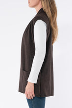 Load image into Gallery viewer, Jump - Long Line Shawl Vest - Cocoa short sleeve functional pockets
