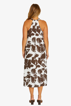 Load image into Gallery viewer, Jump - Lush Mono Maxi Dress - Chocolate/ White colour back shot
