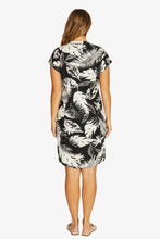 Load image into Gallery viewer, Jump - Palm Island V Neck Dress - Black/ Ecru colour back shot
