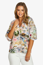 Load image into Gallery viewer, Jump - Poolside Glamour Button Top Multi colored front shot
