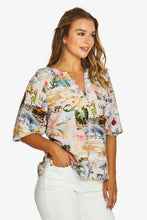 Load image into Gallery viewer, Jump - Poolside Glamour Button Top Multi colored side shot
