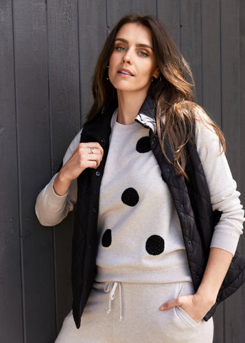Jump - Reversible Quilted Vest - Black colour front shot