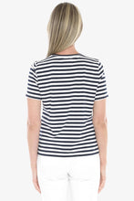 Load image into Gallery viewer, Jump- Stripe Short Sleeve Tee - Navy/ White colour back shot
