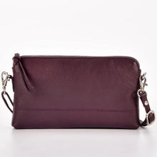 Load image into Gallery viewer, Kara - Leather Purse With Strap in Aubergine colour
