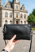 Load image into Gallery viewer, Kara - Leather Purse With Strap in Black colour
