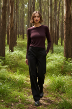 Load image into Gallery viewer, Knewe Label - Hero Top - Raisin colour front shot
