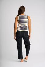 Load image into Gallery viewer, Knewe Label - True Tank - Ecru/ Ink Stripe colour back shot
