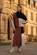 Load image into Gallery viewer, Marco Polo - Earth Tones Knit Skirt - Chestnut colour side shot
