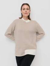 Load image into Gallery viewer, Marco Polo - Layered Rib Sweater - Stone colour front shot
