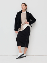 Load image into Gallery viewer, Marco Polo - Layered Rib Sweater - Stone colour side shot
