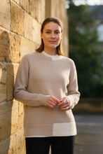 Load image into Gallery viewer, Marco Polo - Layered Rib Sweater - Stone colour front shot
