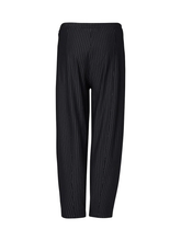 Load image into Gallery viewer, Marco Polo - Pinstripe Ponte Barrel Leg Pant - Navy colour back shot
