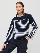 Load image into Gallery viewer, Marco Polo - Two Way Stripe Pullover - Navy/ White colour front shot
