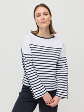 Load image into Gallery viewer, Marco Polo - Two Way Stripe Pullover - Navy/ White colour front shot
