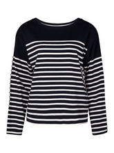 Load image into Gallery viewer, Marco Polo - Two Way Stripe Pullover - Navy/ White colour front shot
