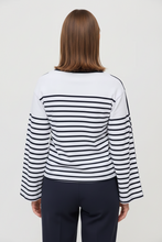 Load image into Gallery viewer, Marco Polo - Two Way Stripe Pullover - Navy/ White colour back shot
