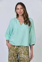 Load image into Gallery viewer, Naturals O&amp;J 3/4 Sleeve Blouse Mint colour front shot
